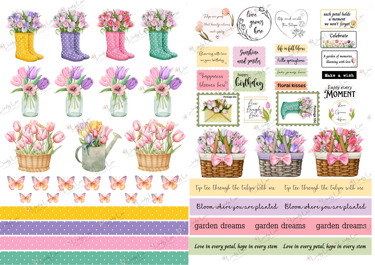 A4 Paper Collection - Tip Toe through the Tulips