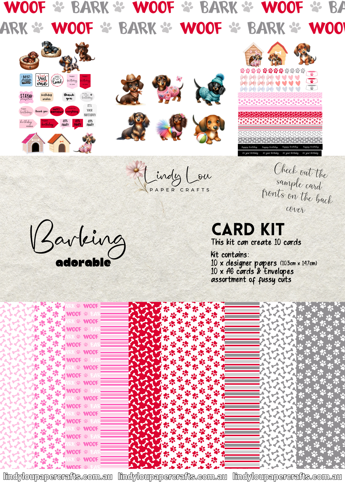 A6 Card Kit - Barking Adorable