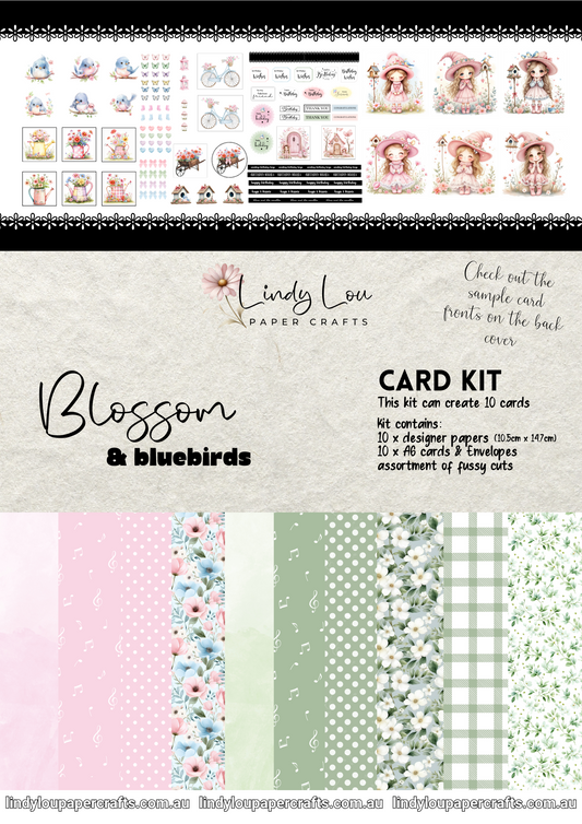 A6 Card Kit - Blossom & Bluebirds