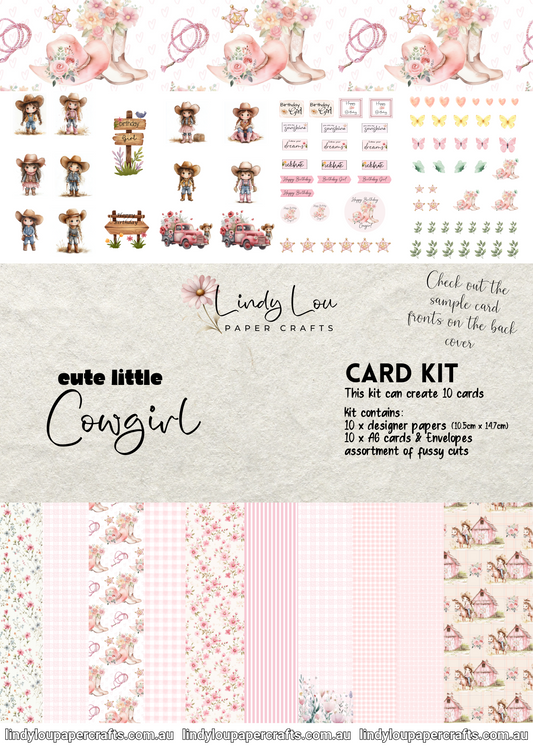 A6 Card Kit - Cute Little Cowgirl