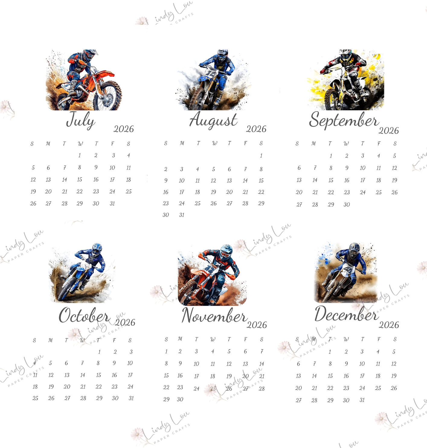 Calendars 2026 - Dirt Bikes