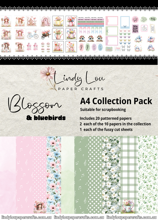A4 Paper Collection - Blossom & Bluebirds
