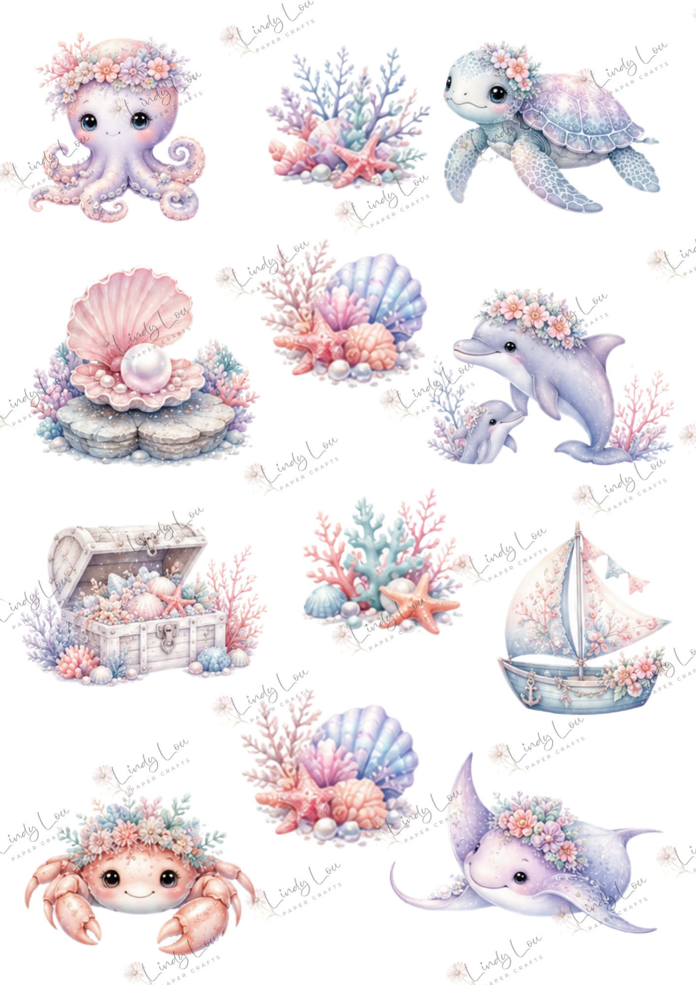 A4 Fussy Cut Sheets  - Bonnet Bay Parade - Bonnet Bay Friends