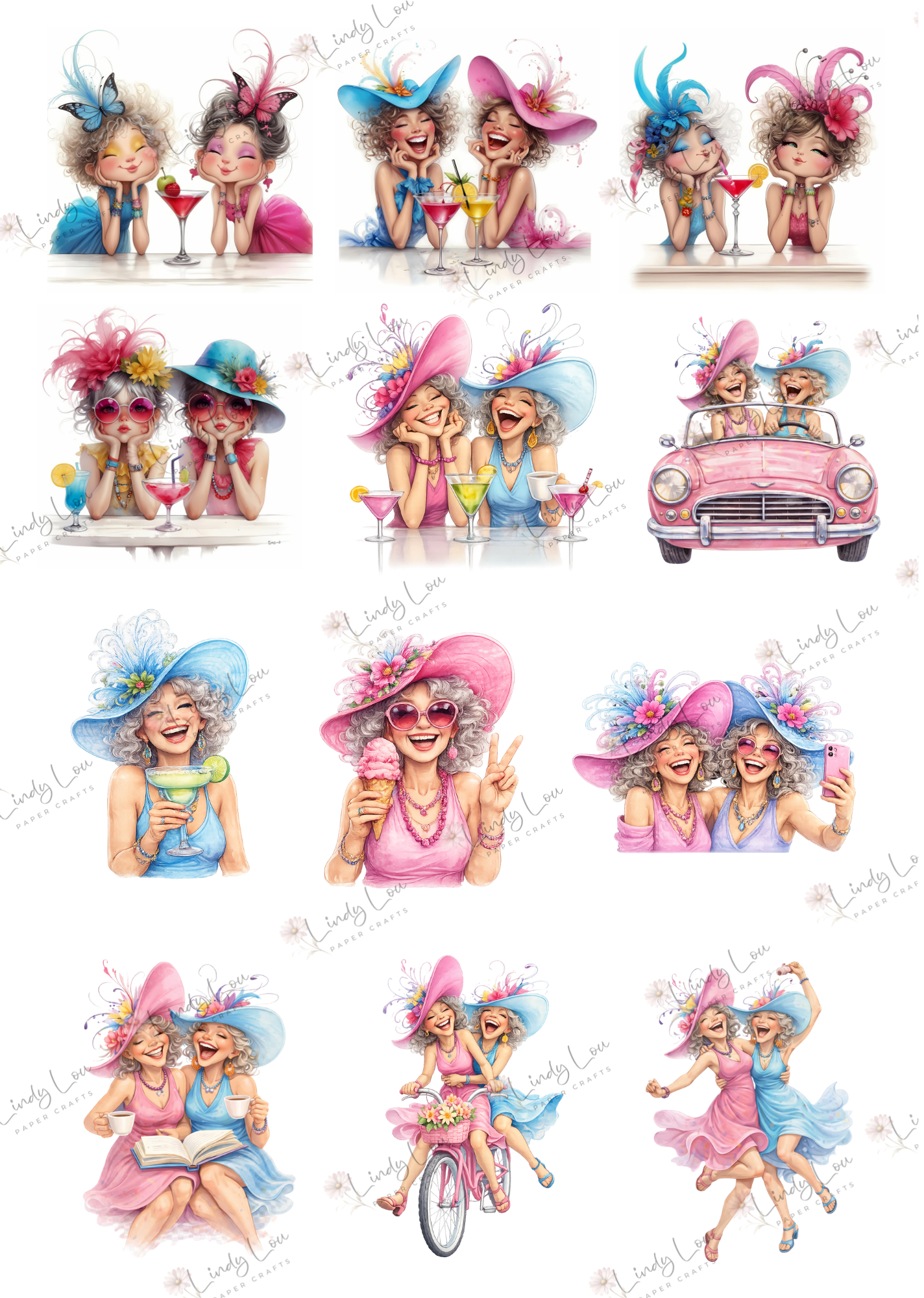 A4 Fussy Cut Sheets  - Absolutely Fabulous - Fabulous Friends
