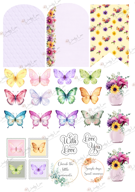 A4 Fusy Cut Sheets- Summer Florals - Summer Whispers