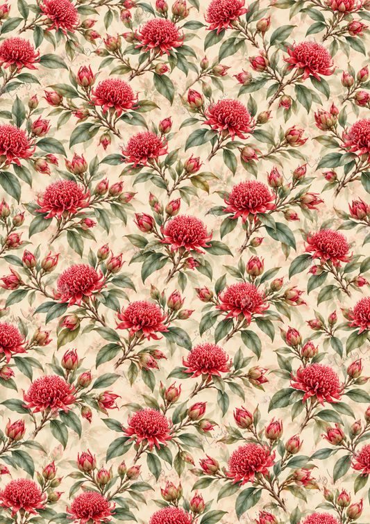 A4 Single Sheet - Native Whispers - Waratah Garden