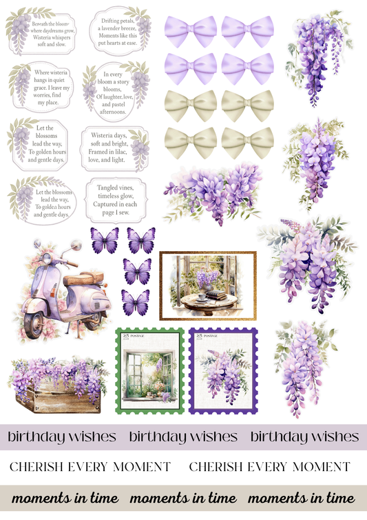 A4 Fusy Cut Sheets- Wisteria Walk - Wisteria Words