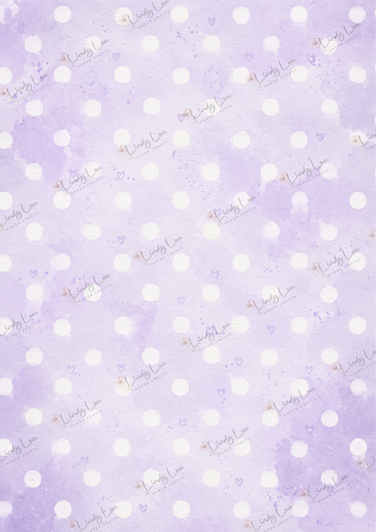 A4 Single Sheet - Butterfly Kisses & Quirky Wishes - Lilac Dots