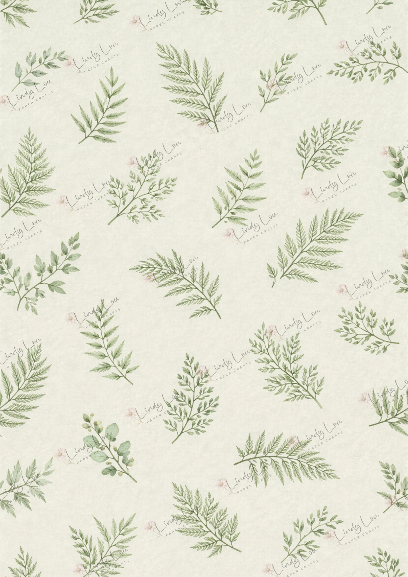 A4 Single Sheet - Burgundy & Blue- Meadow Ferns
