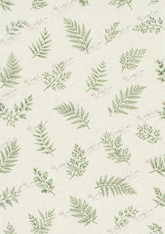 A4 Single Sheet - Burgundy & Blue- Meadow Ferns