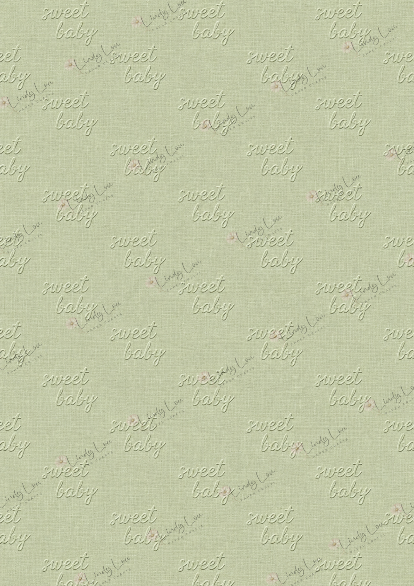 A4 Single Sheet - Boho Baby - Sweet Embossed Baby