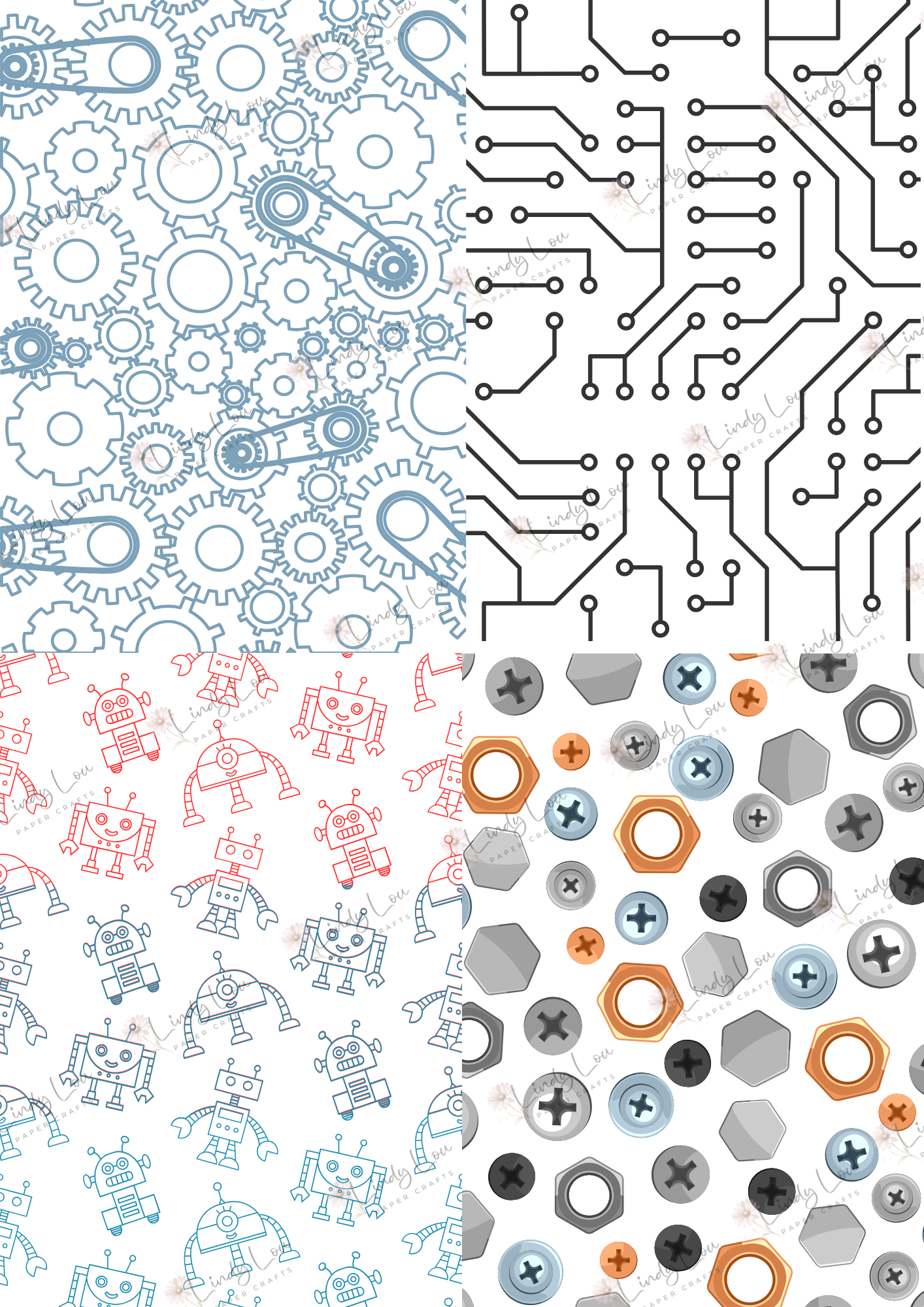 A6 Card Kit - Robot Squad