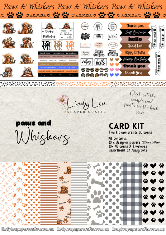 A6 Card Kit - Paws & Whiskers