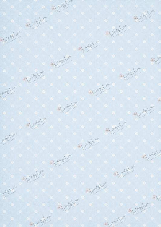 A4 Single Sheet - Baby Boy - Baby Blue Dots