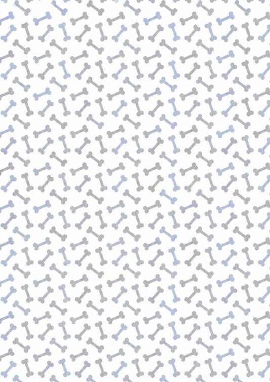 A4 Single Sheet - Barking Adorable - Blue/Grey Bones