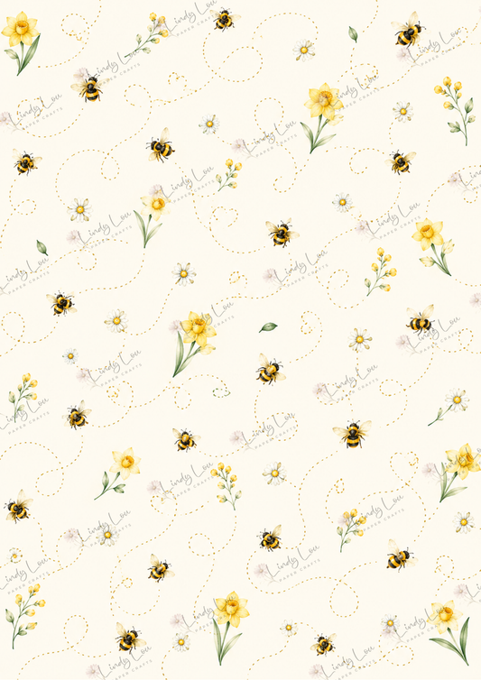 A4 Single Sheet - Mum's Daffodils - Busy Little Bees