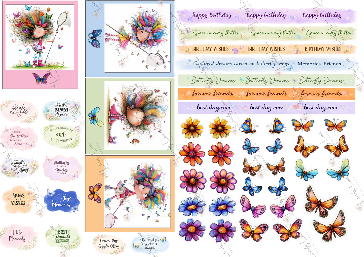 A4 Bumper Edition Paper Collection - Butterfly Kisses & Quirky Wishes