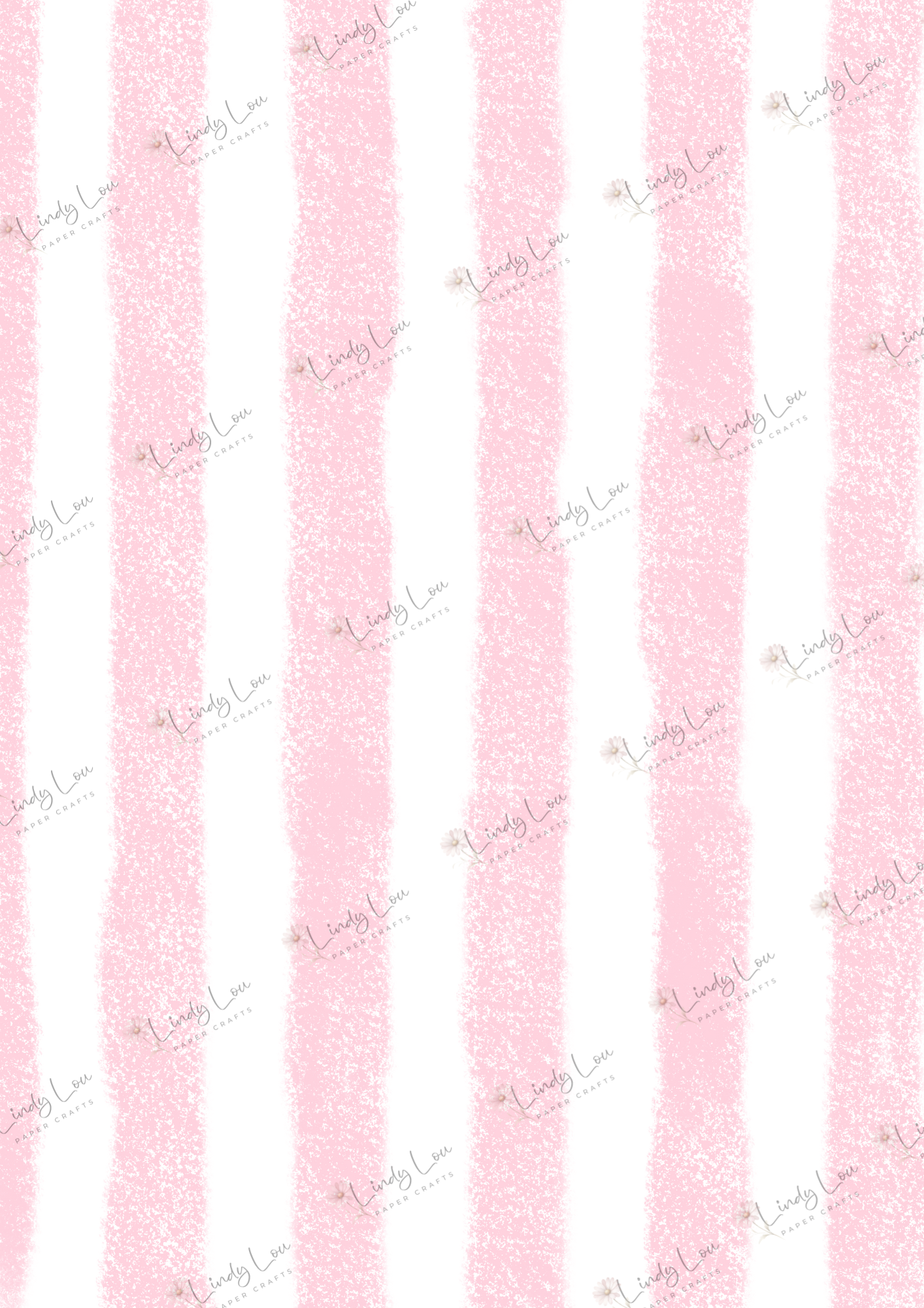 A4 Single Sheet - Pink Christmas - Sugarplum Stripes