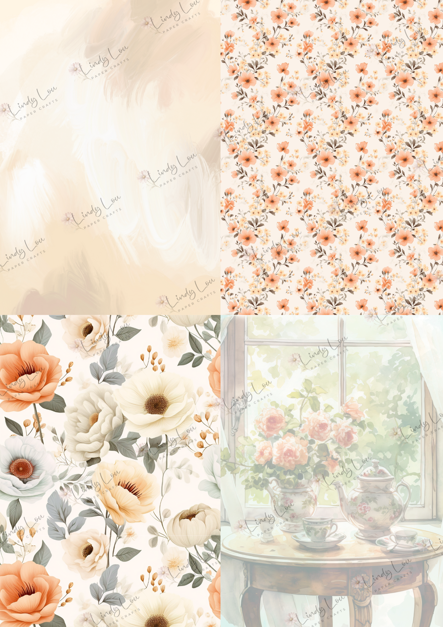 A6 Card Kit - TeaCup Garden