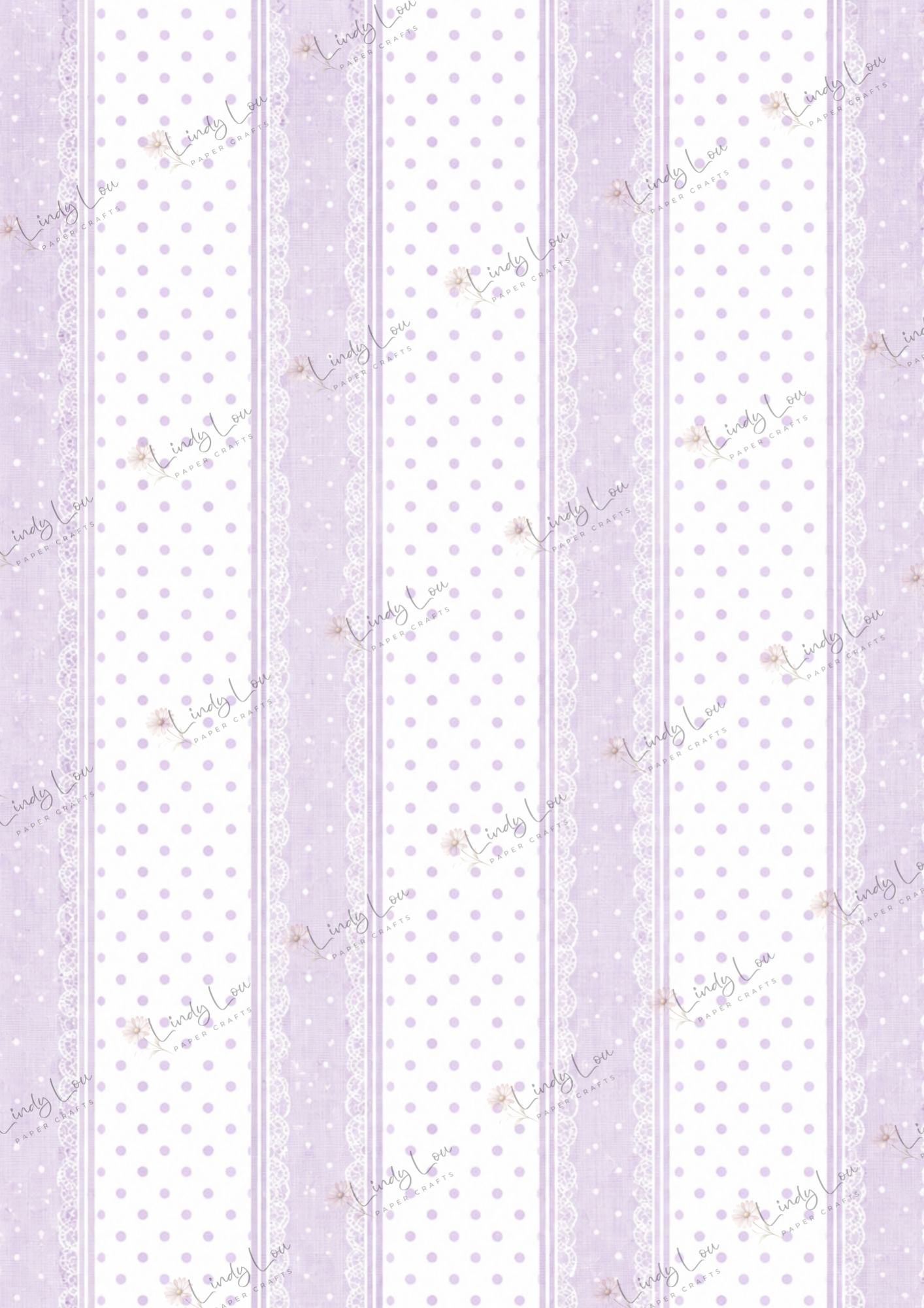 A4 Single Sheet - Daisy Girls - Lavender Dot Delight