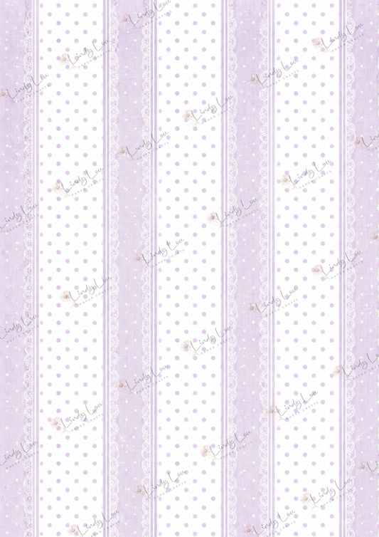 A4 Single Sheet - Daisy Girls - Lavender Dot Delight