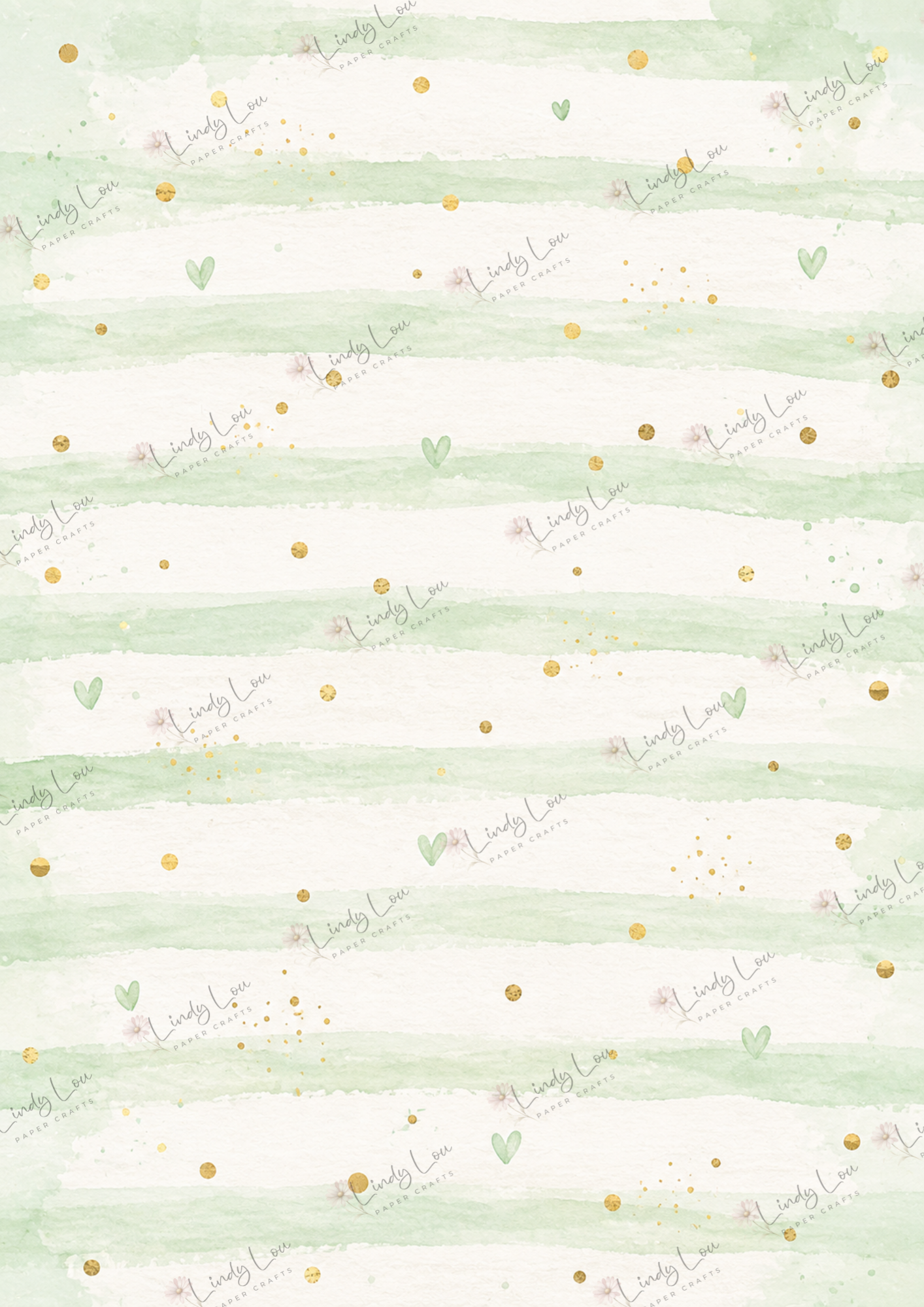 A4 Single Sheet - Butterfly Kisses & Quirky Wishes - Mint Sparkle