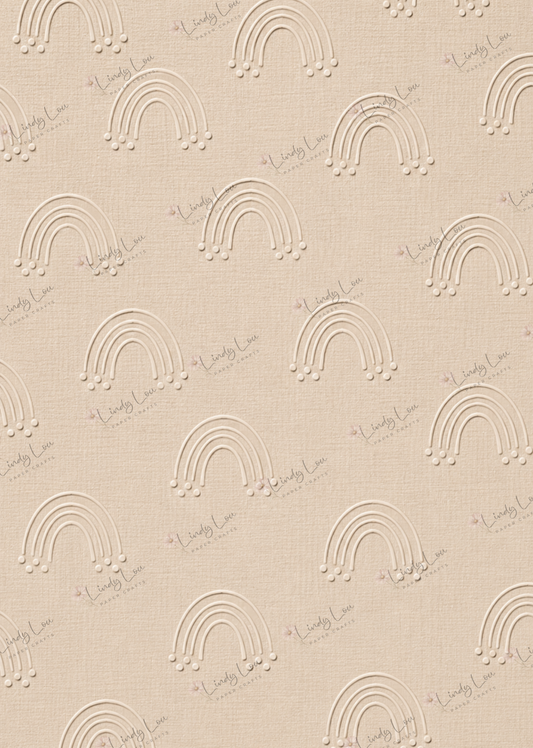A4 Single Sheet - Boho Baby - Rainbow Embossed