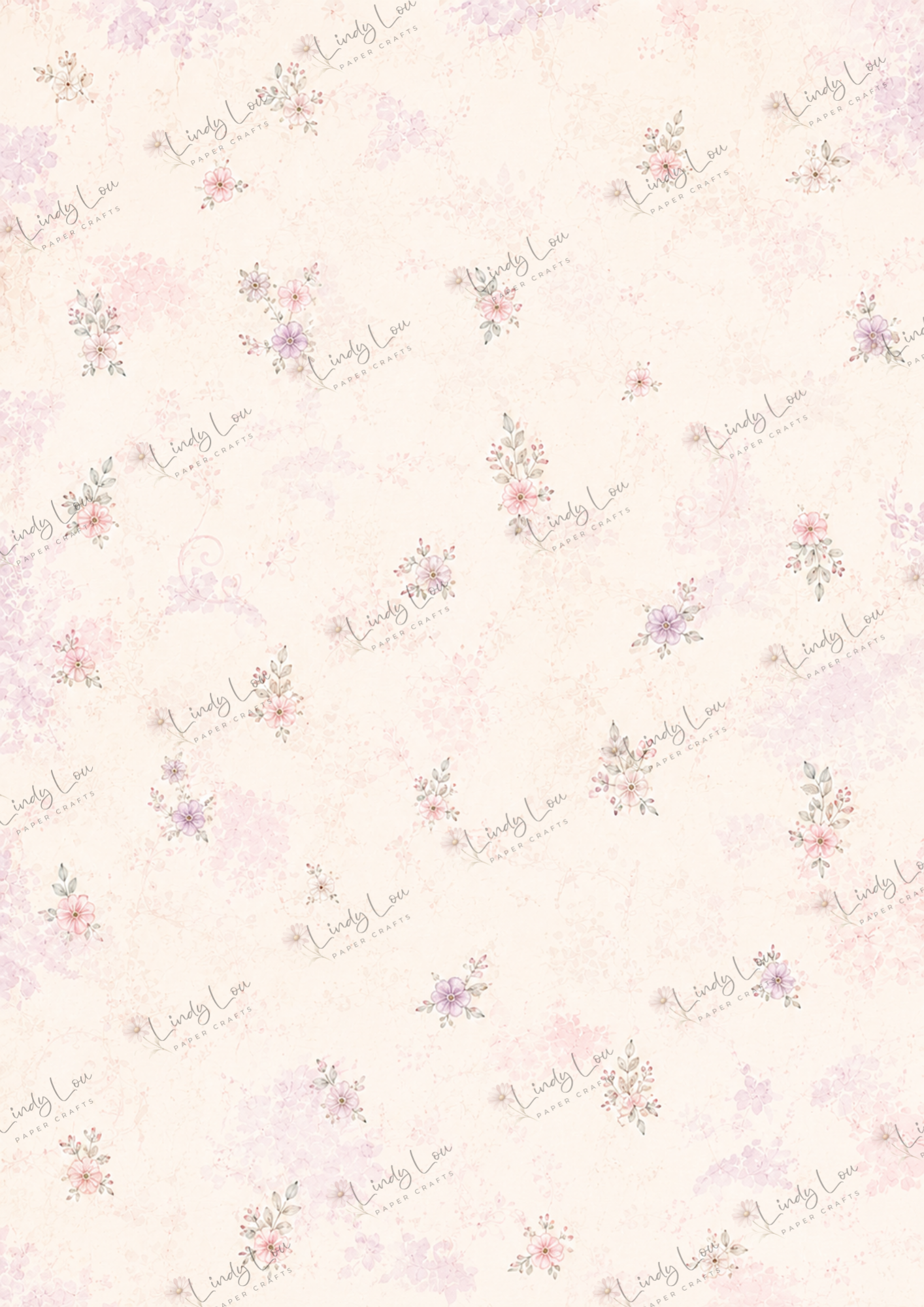 A4 Single Sheet - Blooming Grace - Scattered Blossoms