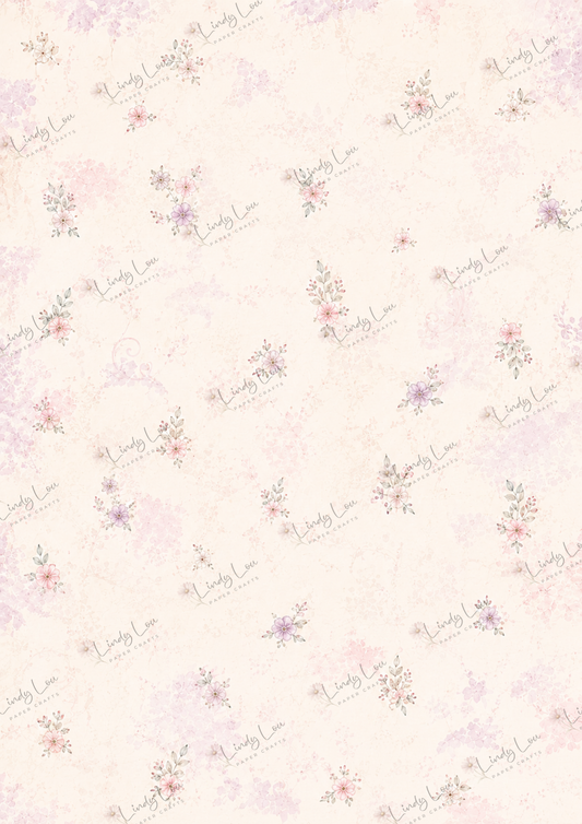 A4 Single Sheet - Blooming Grace - Scattered Blossoms