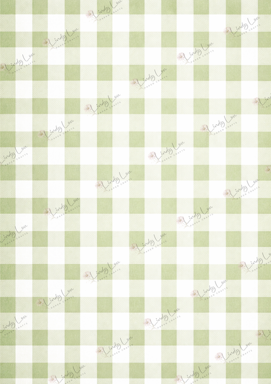 A4 Single Sheet - Little Goose Adventures - Green Gingham