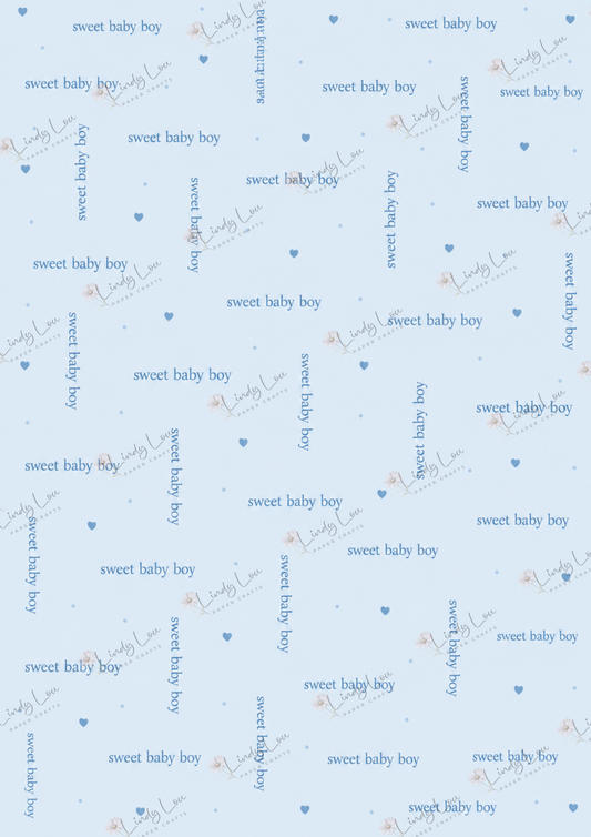 A4 Single Sheet - Baby Boy - Sweet Baby Boy