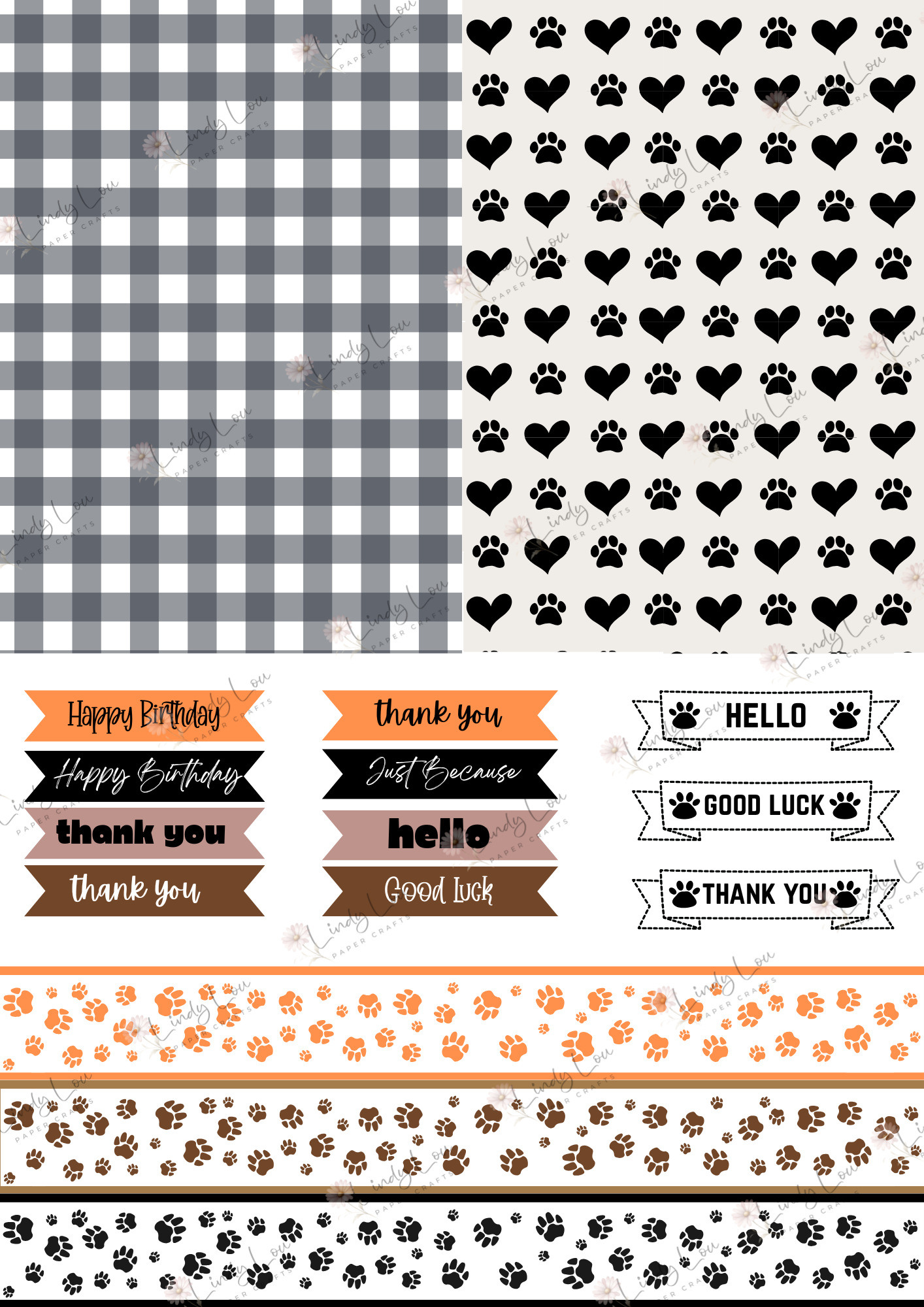 A6 Card Kit - Paws & Whiskers