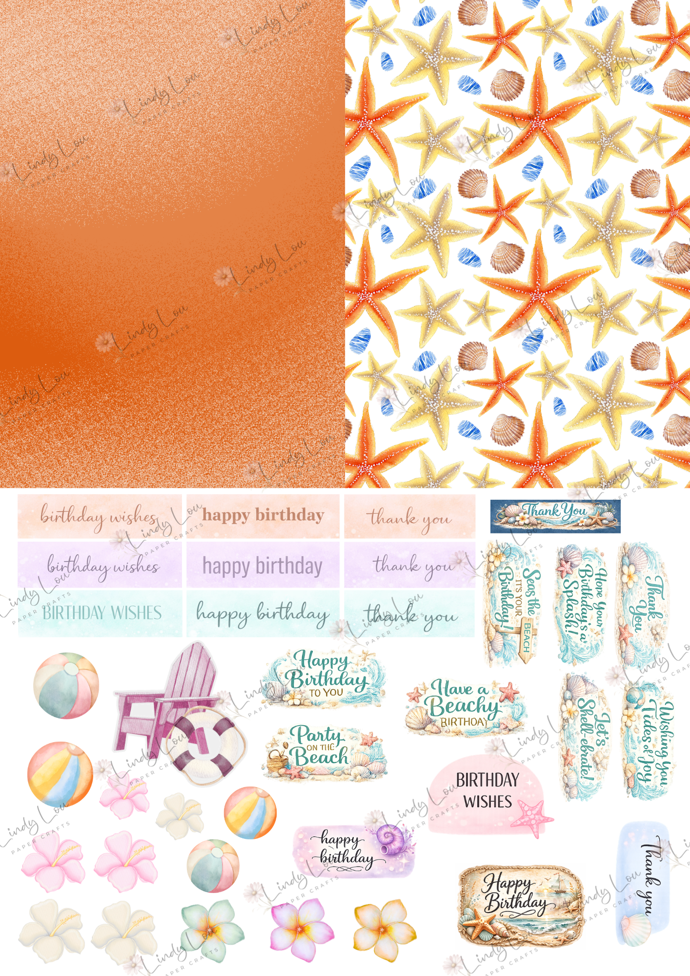 A6 Card Kit - Beach Day Buddies