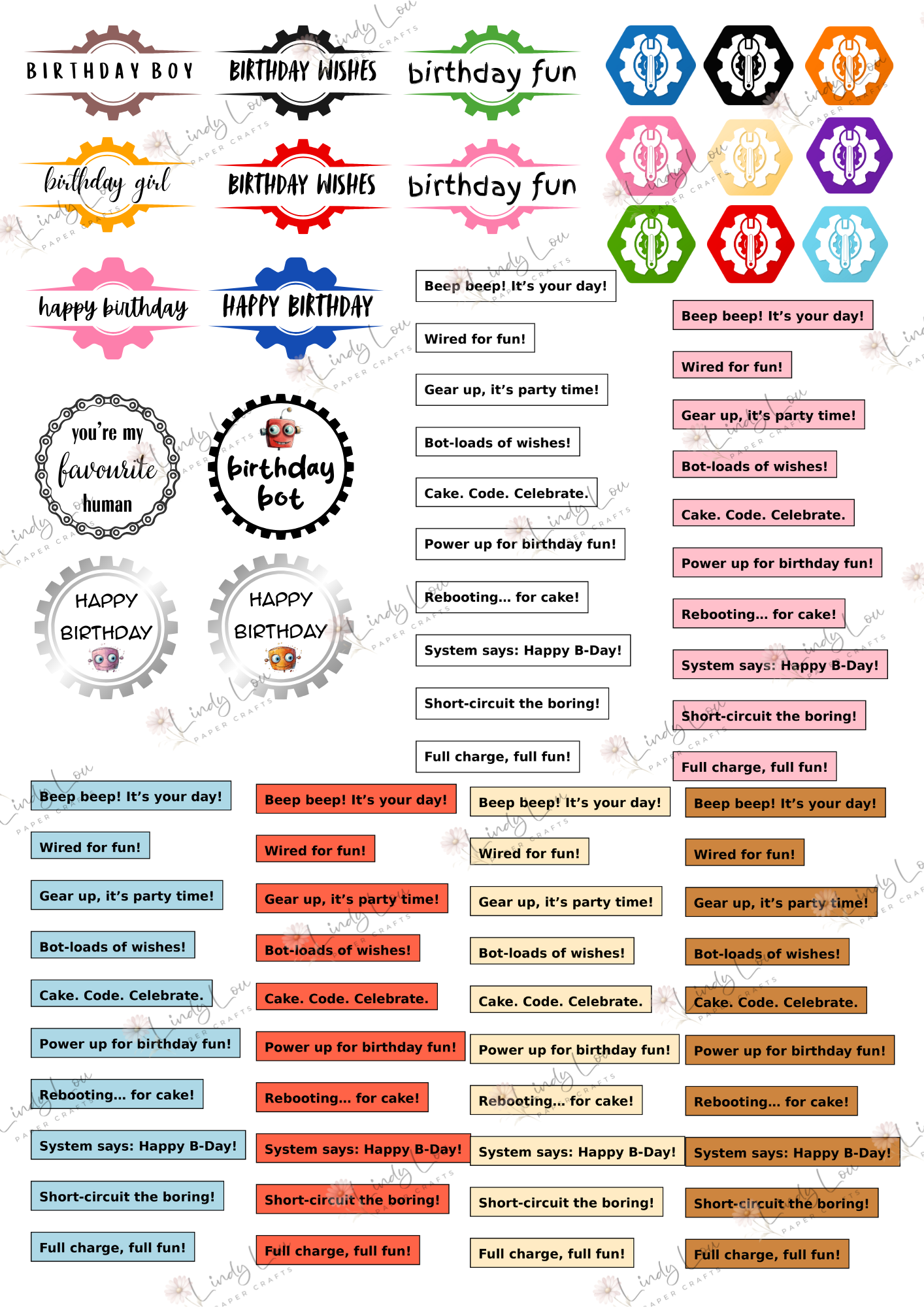 A6 Card Kit - Robot Squad