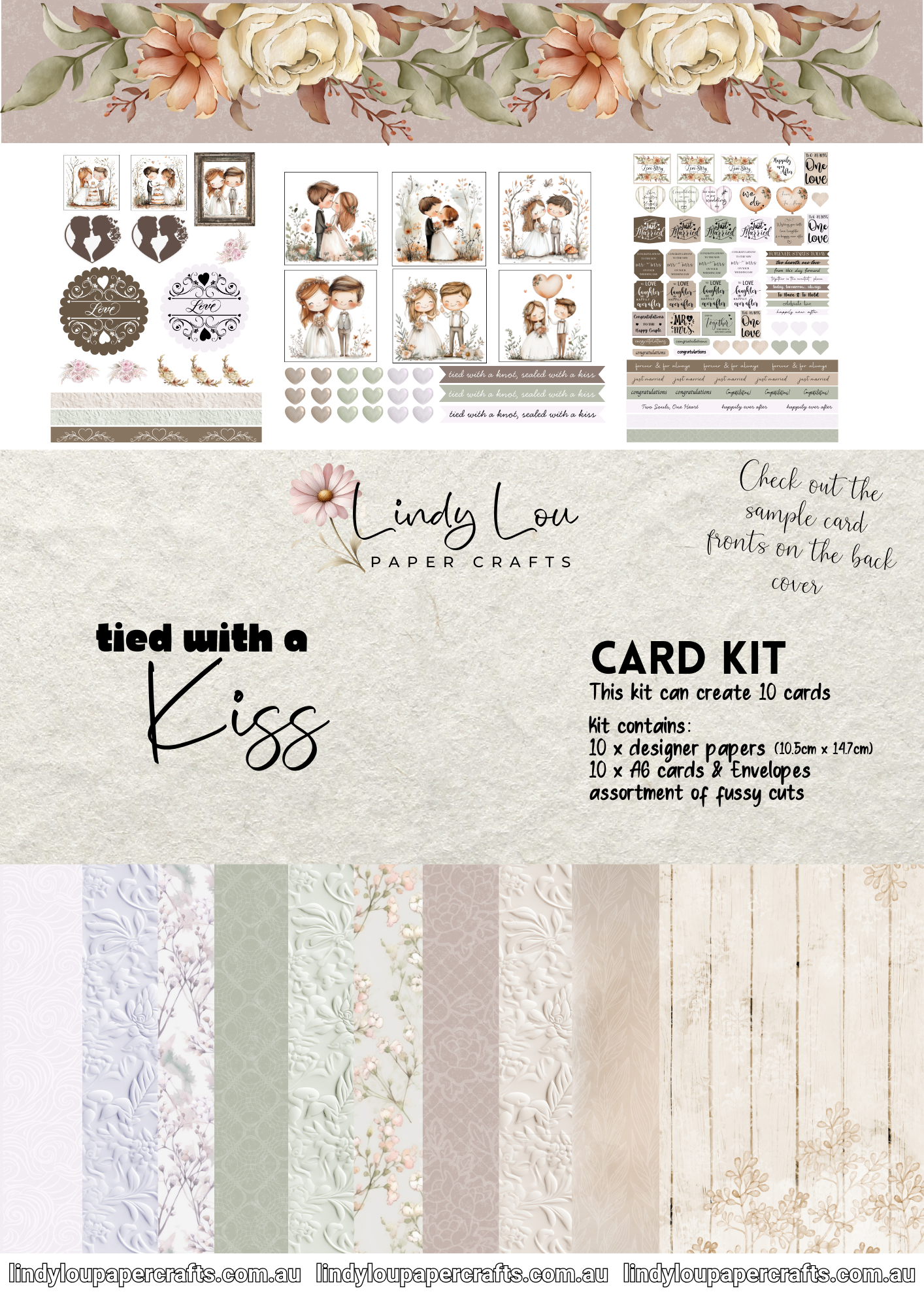 A6 Card Kit - Tied with a Kiss