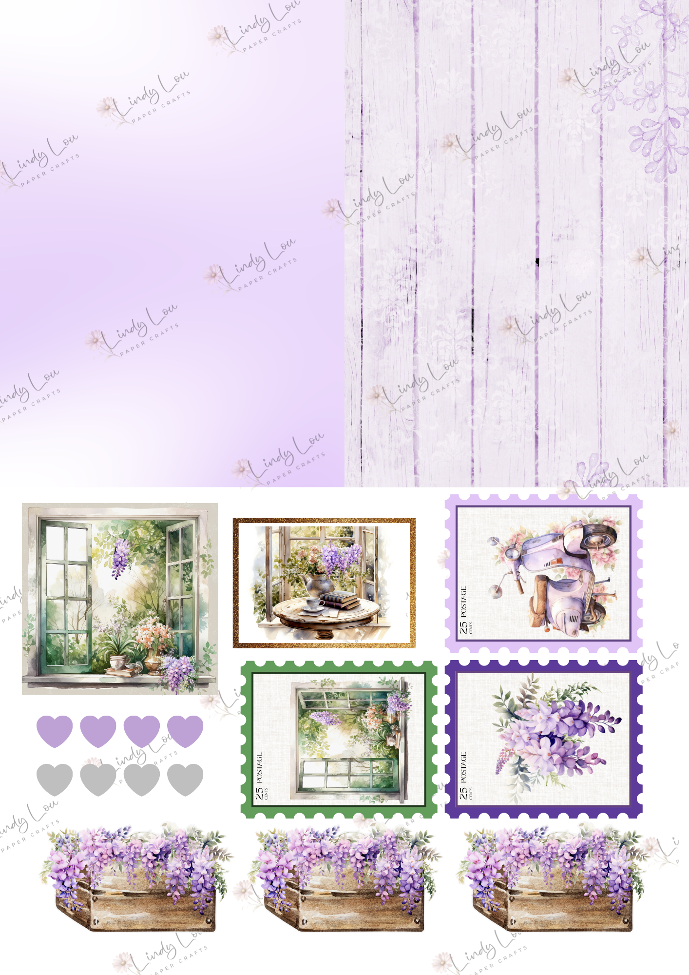 A6 Card Kit - Wisteria Walk