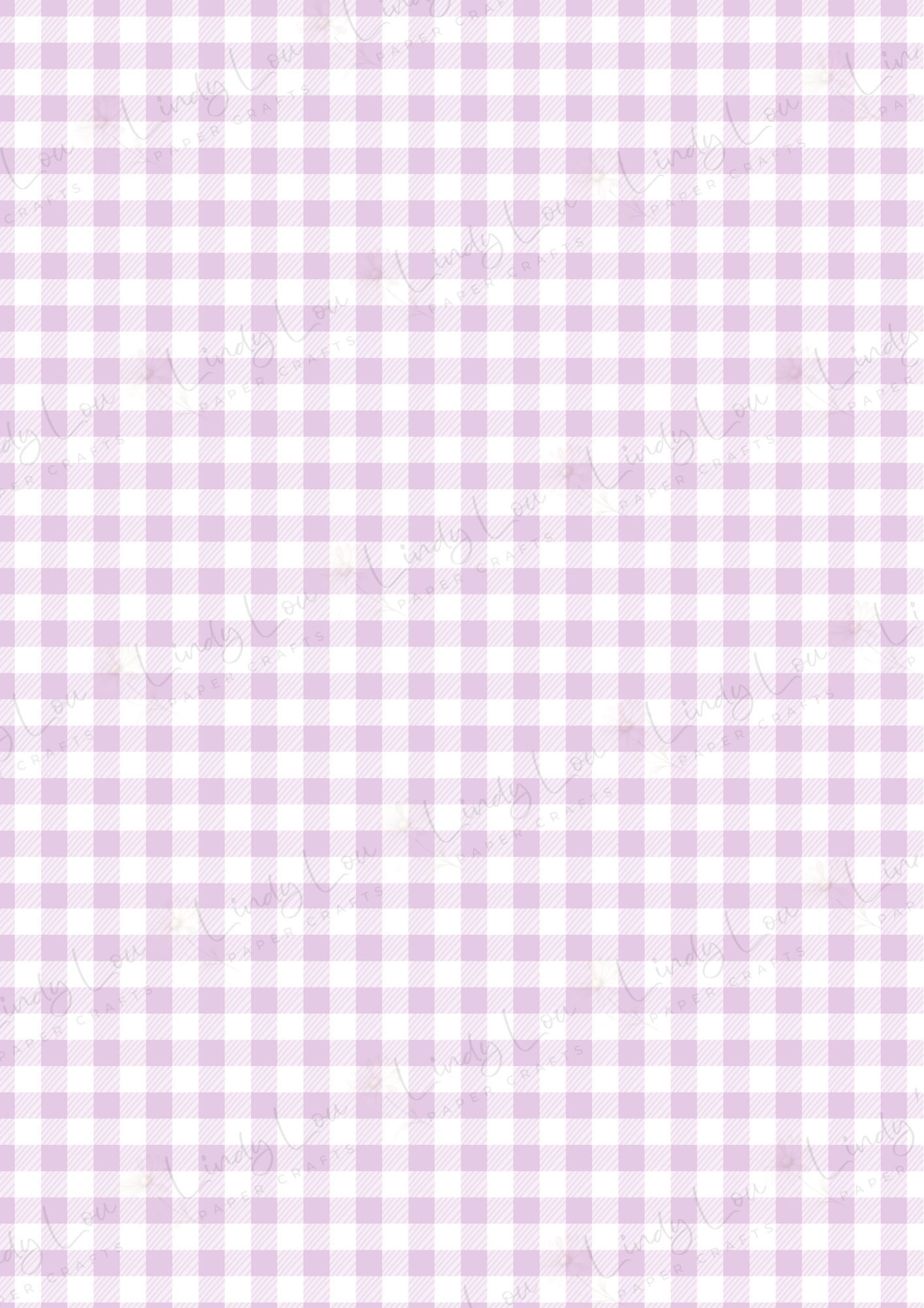 A4 Single Sheet - Daisy Girls - Lavender Gingham