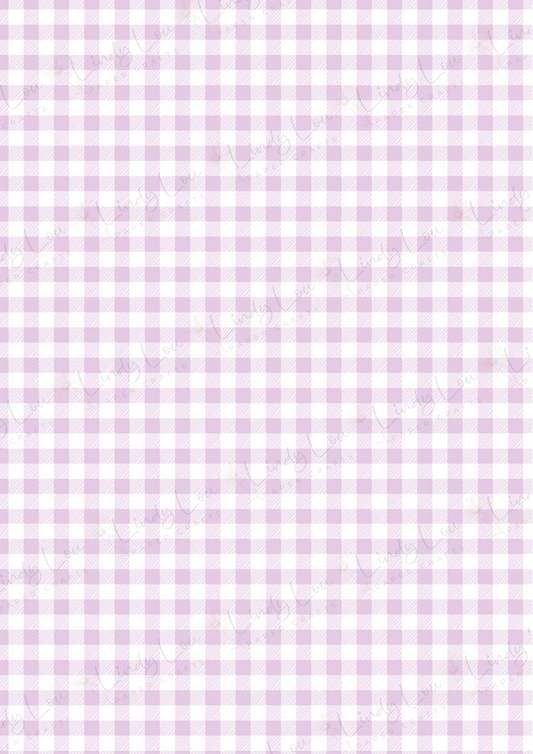 A4 Single Sheet - Daisy Girls - Lavender Gingham