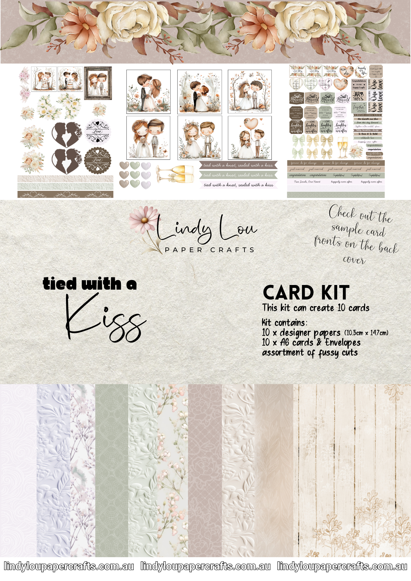 A6 Card Kit - Tied with a Kiss