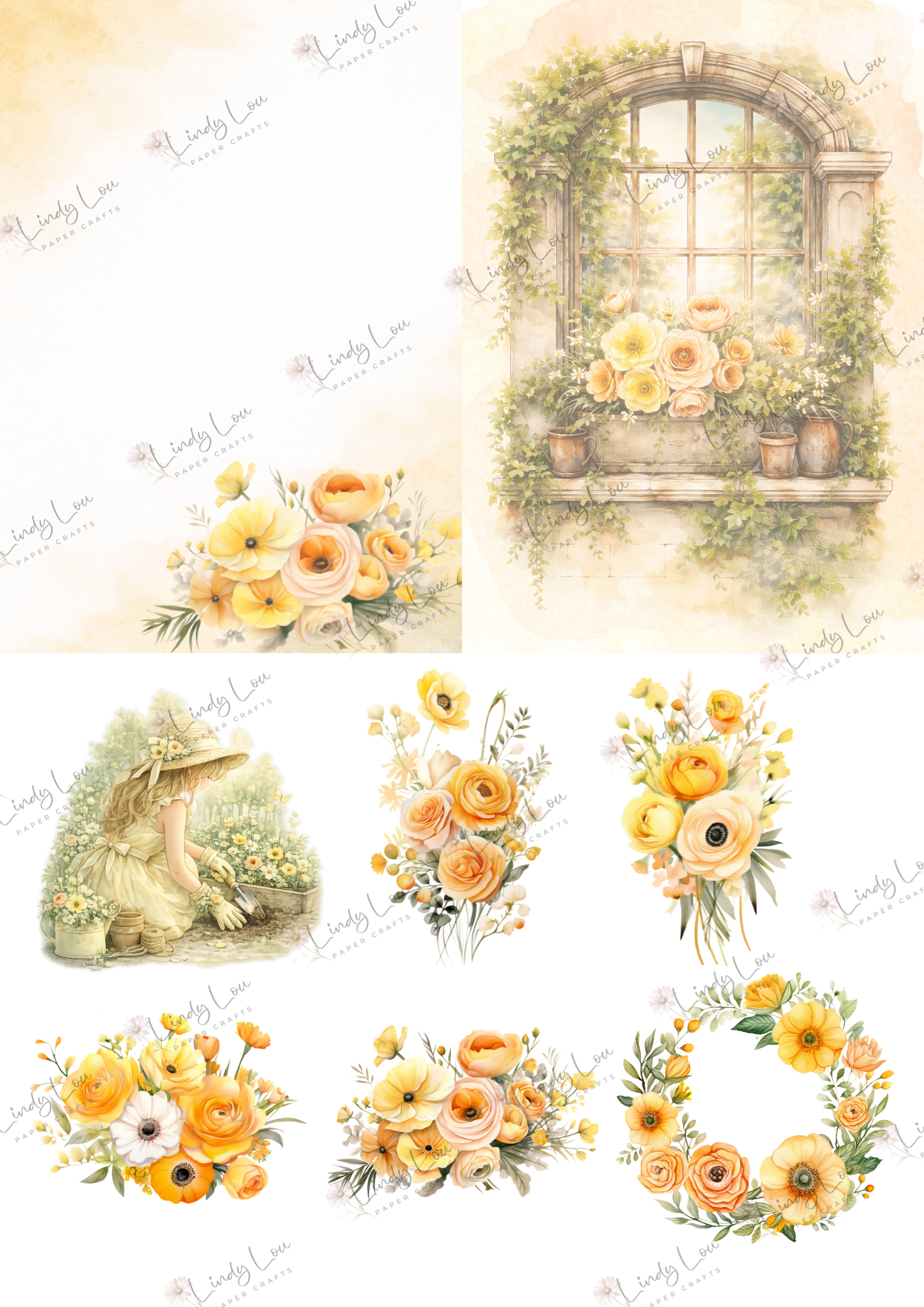 A6 Card Collections - Buttercream Blooms