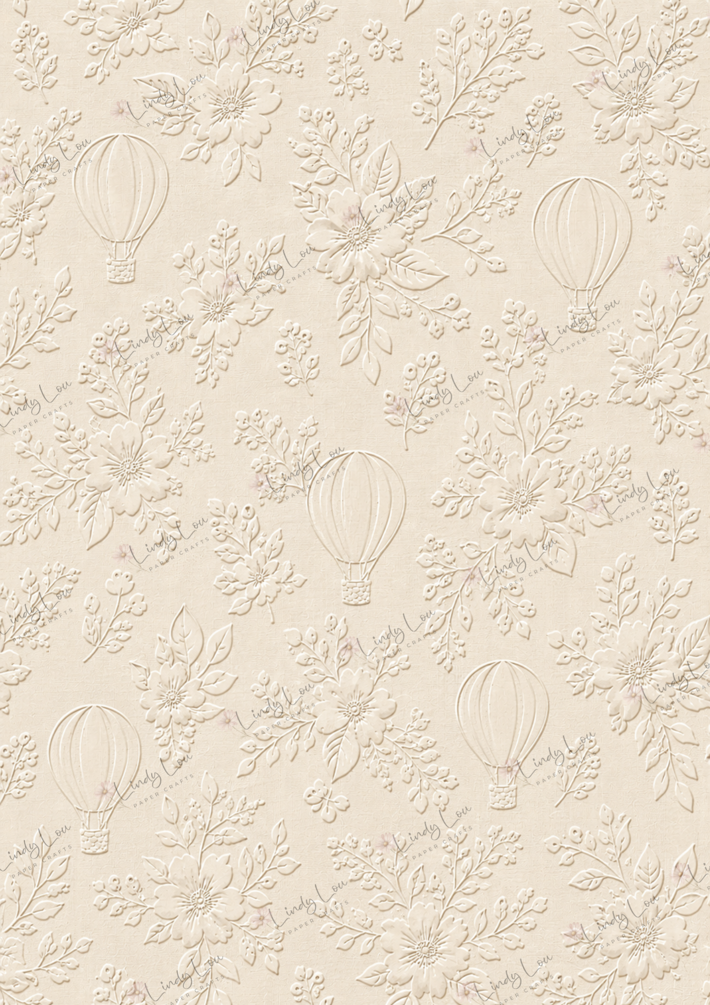 A4 Single Sheet - Boho Baby - Balloon Embossed