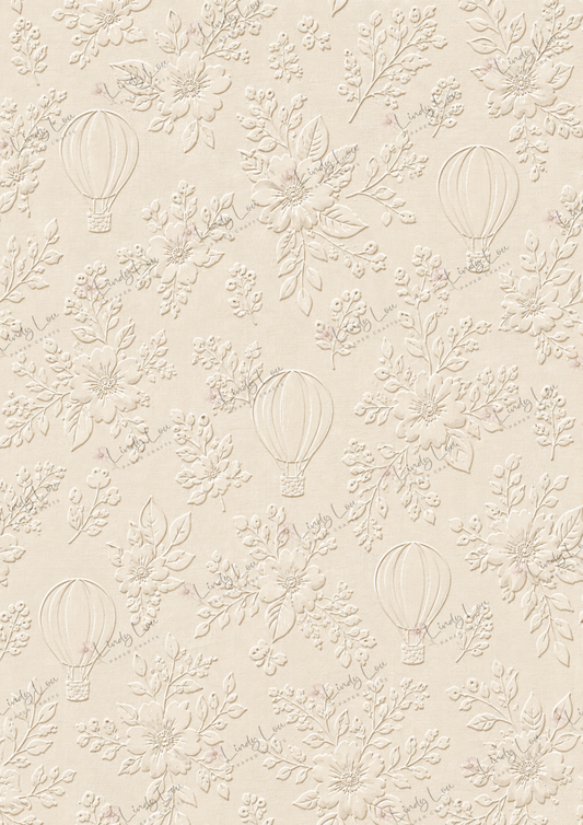 A4 Single Sheet - Boho Baby - Balloon Embossed