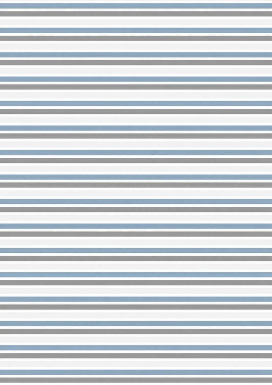 A4 Single Sheet - Barking Adorable - Blue/Grey Stripe