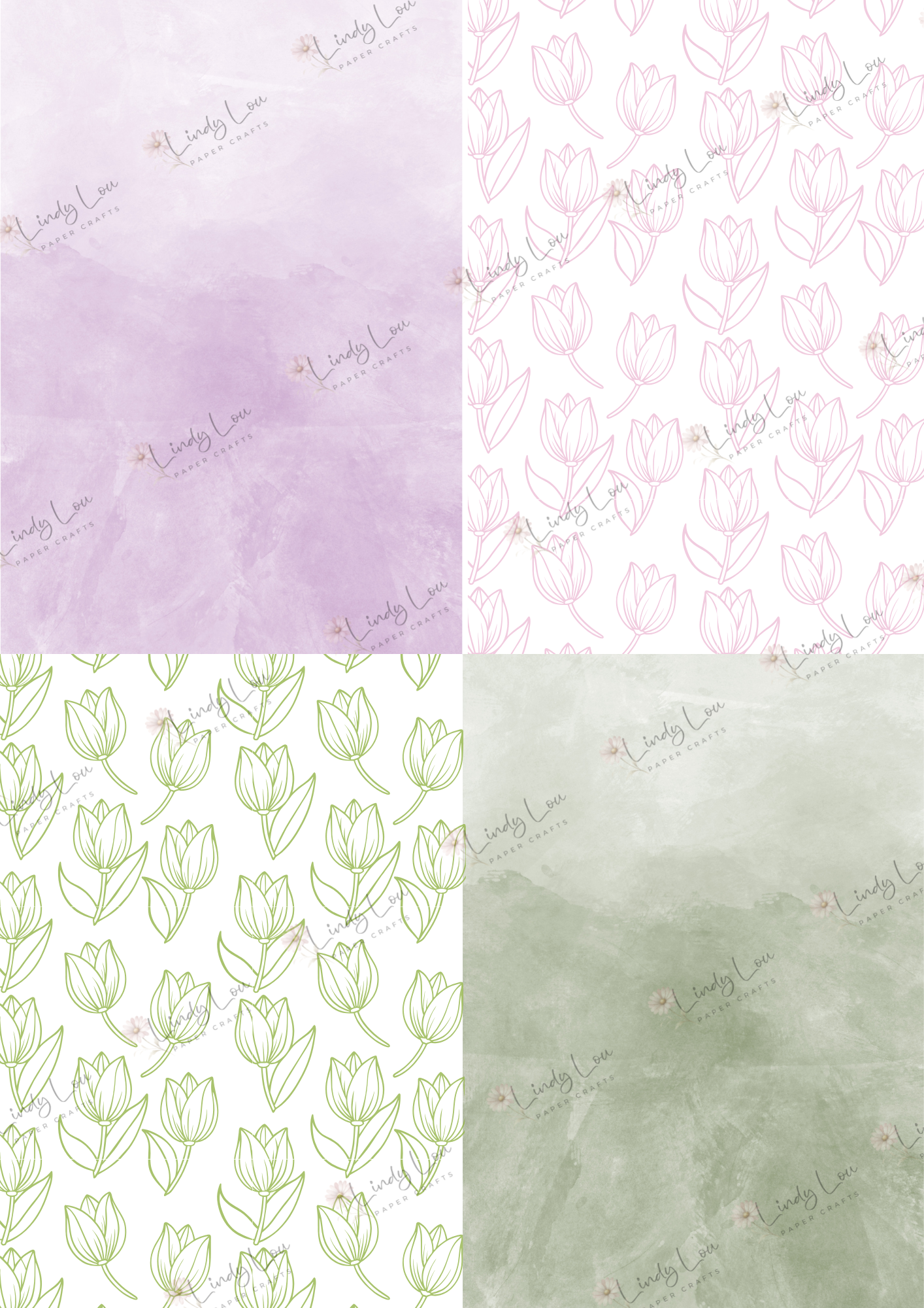 A6 Card Kit - Tip Toe through the Tulips