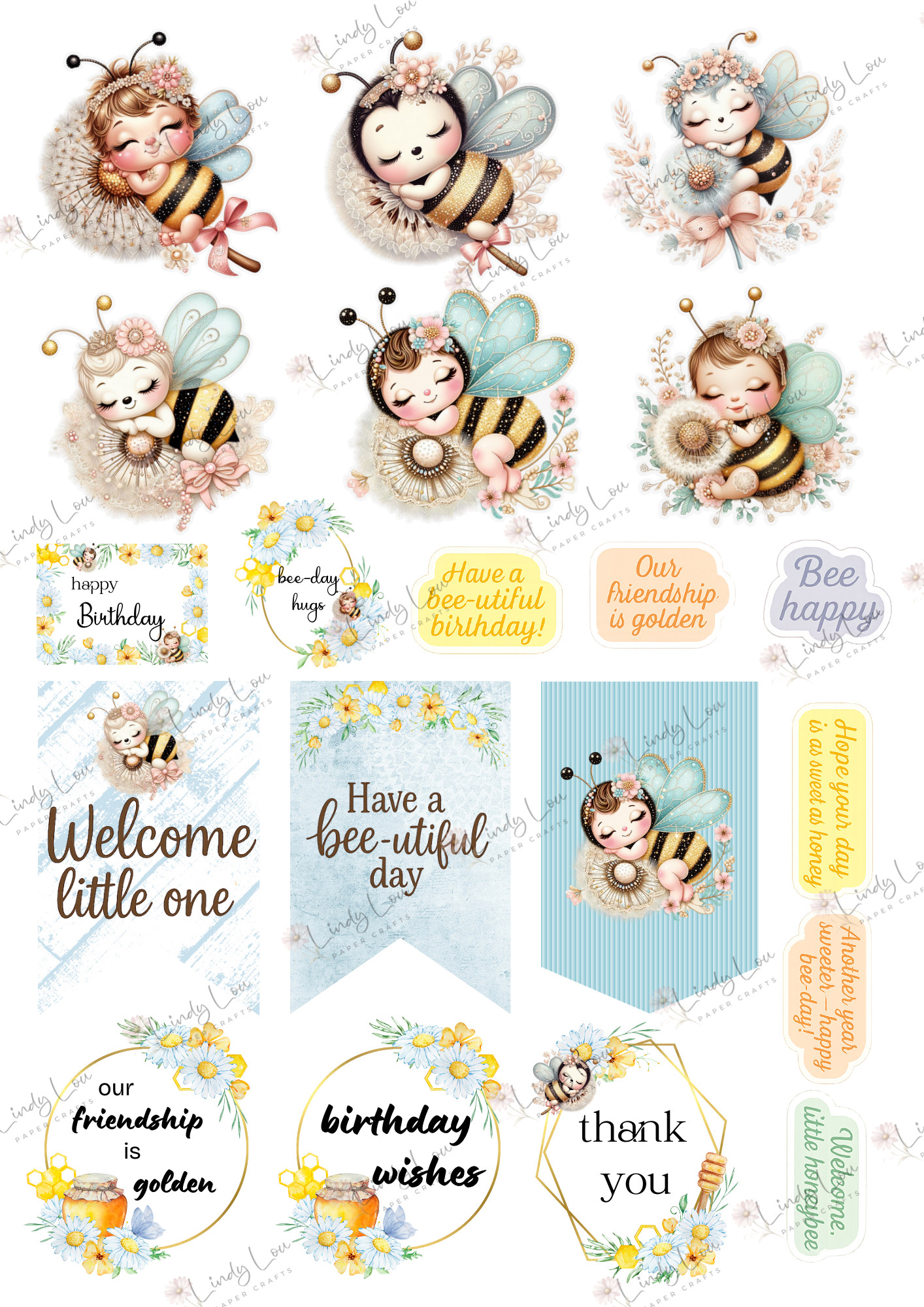 A6 Card Kit - Little Bee