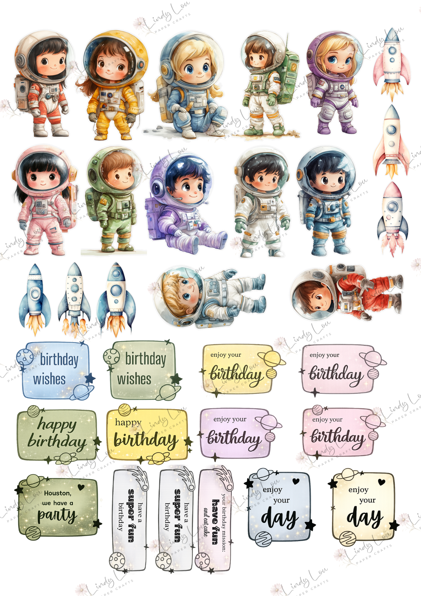 A6 Card Kit - Cosmic Cuties