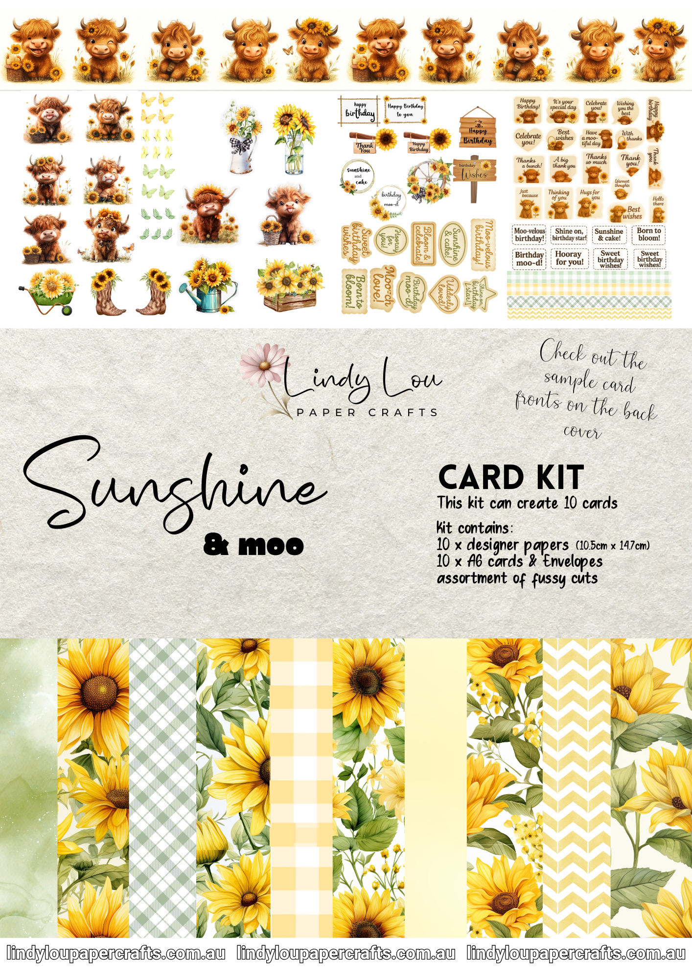 A6 Card Kit - Sunshine & Moo