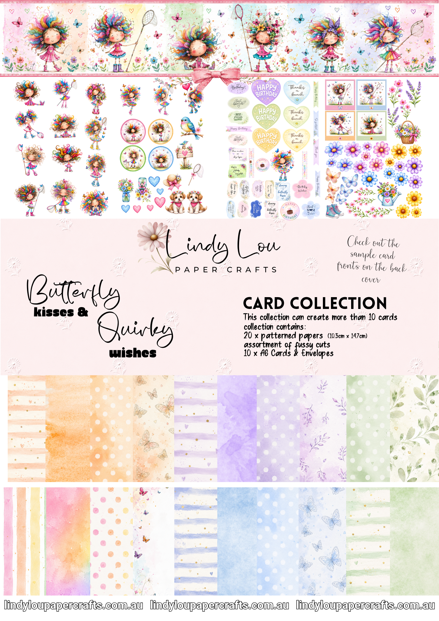 A6 Card Kit - Butterfly Kisses & Quirky Wishes