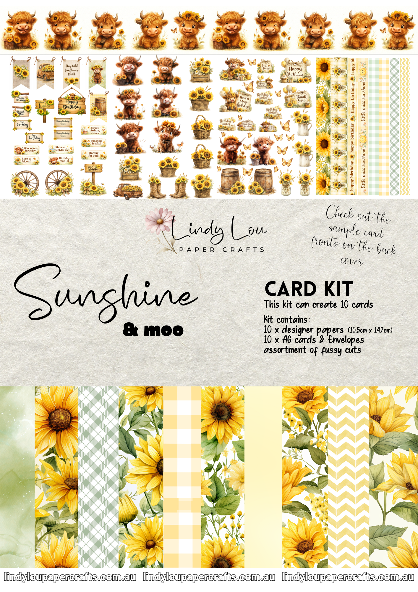A6 Card Kit - Sunshine & Moo
