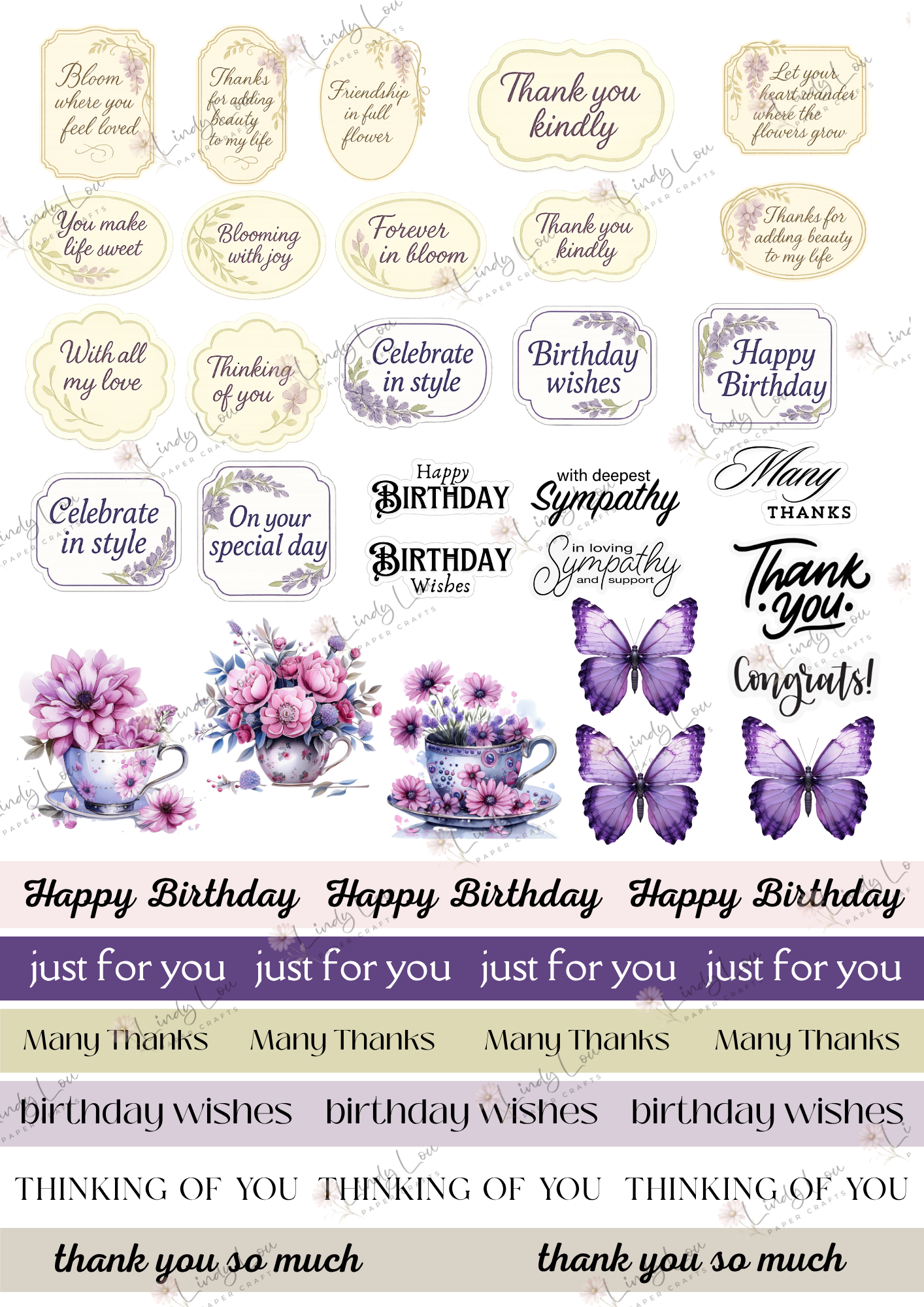 A6 Card Kit - Wisteria Walk